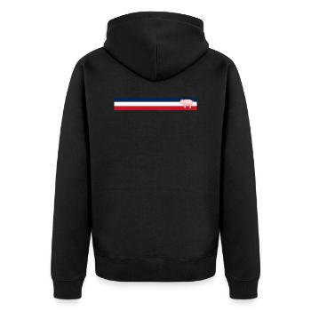 Drapeau français Cochon - Agriculteur français - Veste à capuche bio Premium Unisexe - noir - Dos - Nico (187cm)