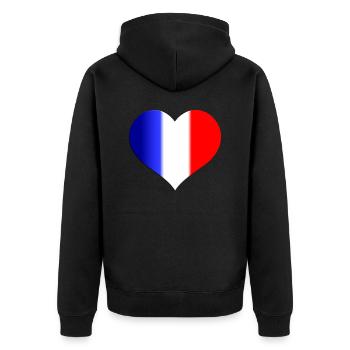 Cœur France - Veste à capuche bio Premium Unisexe - noir - Dos - Nico (187cm)