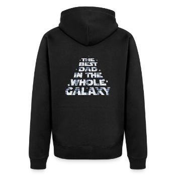 Der beste Vater in der ganzen Galaxie - Unisex Premium Bio Zip Hoodie - Schwarz - Hinten - Nico (187cm)