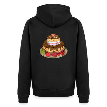 Cake - Unisex Premium Organic Zip Hoodie - black - Back - Nico (187cm)