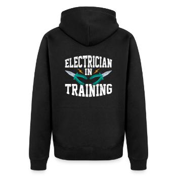 Electrician In Training Profession Electrical Eng - Unisex Premium Bio Zip Hoodie - Schwarz - Hinten - Nico (187cm)