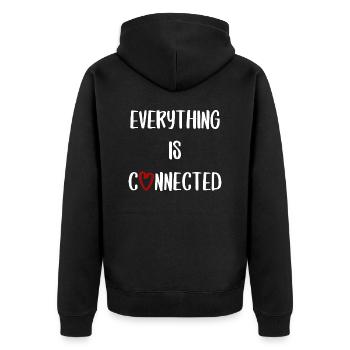 everything is connected love connection relationship - Unisex Premium Organic Zip Hoodie - black - Back - Nico (187cm)