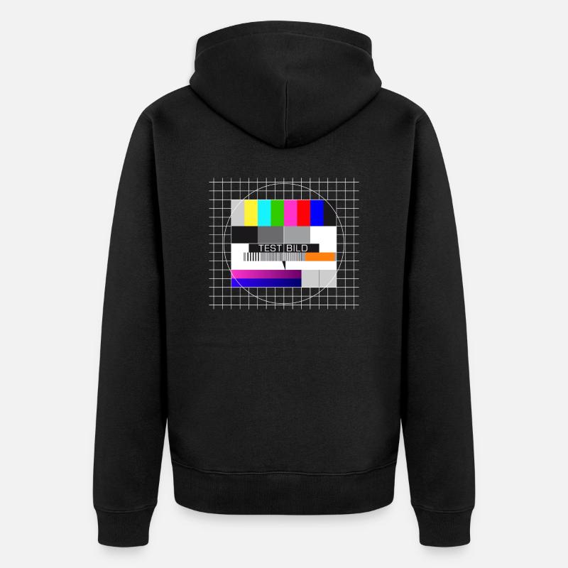 Testbild Fernsehen Bildschirm nostalgisch Display - Unisex Premium Bio Zip Hoodie - Schwarz