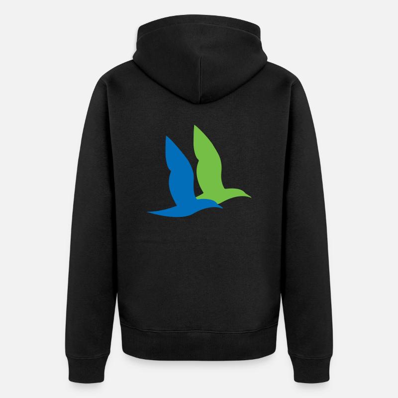 Doppelter Seevogel - Unisex Premium Bio Zip Hoodie - Schwarz