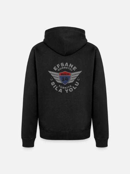 Bolu - Unisex Premium Organic Zip Hoodie - black