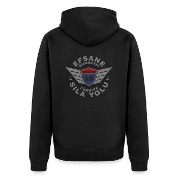Çorum - Unisex Premium Bio Zip Hoodie - Schwarz - Hinten - Nico (187cm)