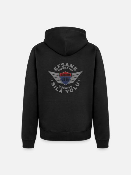 Izmir - Unisex Premium Organic Zip Hoodie - black