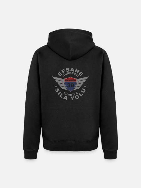 Kayseri - Unisex Premium Organic Zip Hoodie - black