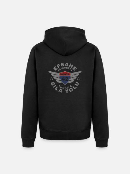 Konya - Unisex Premium Organic Zip Hoodie - black