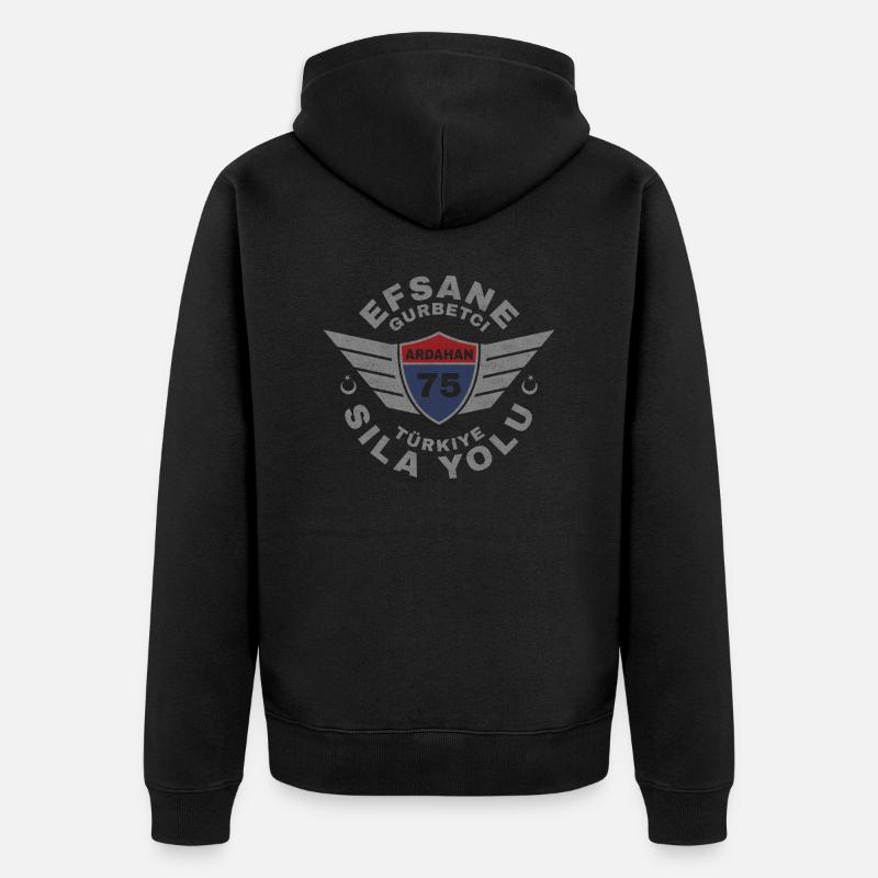 Ardahan - Unisex Premium Bio Zip Hoodie - Schwarz