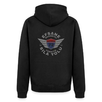 Batmanlı - Unisex Premium Bio Zip Hoodie - Schwarz - Hinten - Nico (187cm)