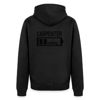 Schreiner Handwerker Schreinerei Tischler Hobel - Unisex Premium Bio Zip Hoodie - Schwarz - Hinten - Nico (187cm)