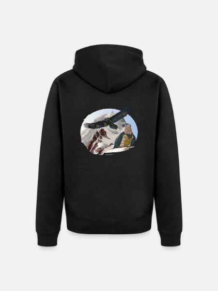 Baret Vulture National Park Berchtesgaden - Unisex Premium Organic Zip Hoodie - black