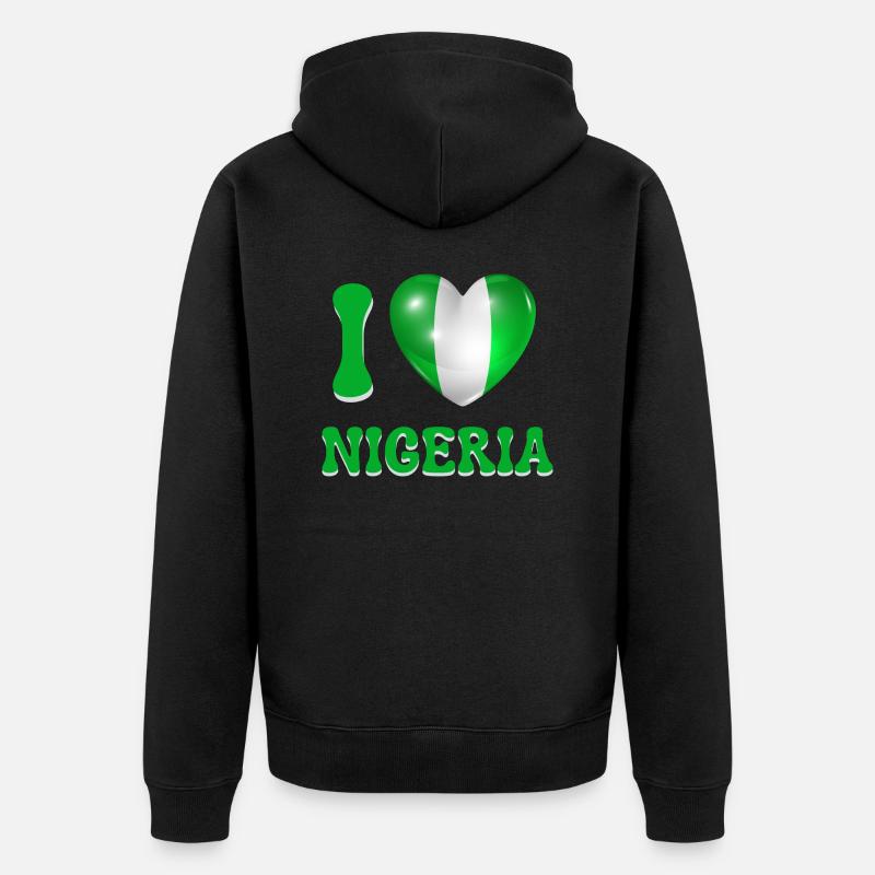 I love Nigeria - Veste à capuche bio Premium Unisexe - noir