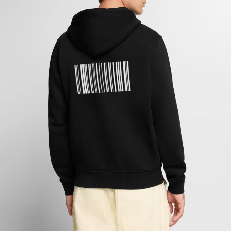 Peace Barcode Friedenszeichen Strichcode Symbol Unisex Premium Bio Zip Hoodie