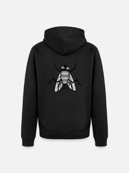 Small House Fly Insect Design - Unisex Premium Organic Zip Hoodie - black