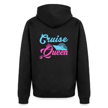 Cruise Queen Crusing Vacation Cruiser - Unisex Premium Organic Zip Hoodie - black - Back - Nico (187cm)