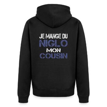 Je mange du Niglo - Veste à capuche bio Premium Unisexe - noir - Dos - Nico (187cm)