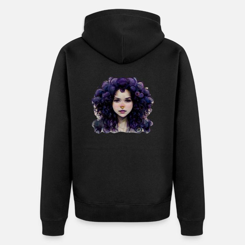 Violet - Veste à capuche bio Premium Unisexe - noir