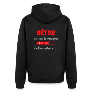 Bêtise en cours de préparation veuillez patienter - Veste à capuche bio Premium Unisexe - noir - Dos - Nico (187cm)