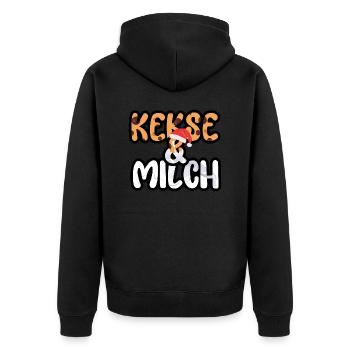 Weihnachten Schokoladen Plätzchen Milch - Unisex Premium Bio Zip Hoodie - Schwarz - Hinten - Nico (187cm)