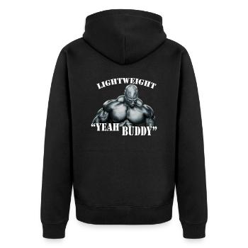 ronnie coleman yeah buddy light weight,yeah buddy - Unisex Premium Organic Zip Hoodie - black - Back - Nico (187cm)