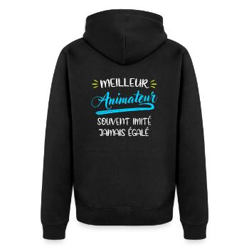 Meilleur animateur du monde cadeau fin d'anneé - Veste à capuche bio Premium Unisexe - noir - Dos - Nico (187cm)