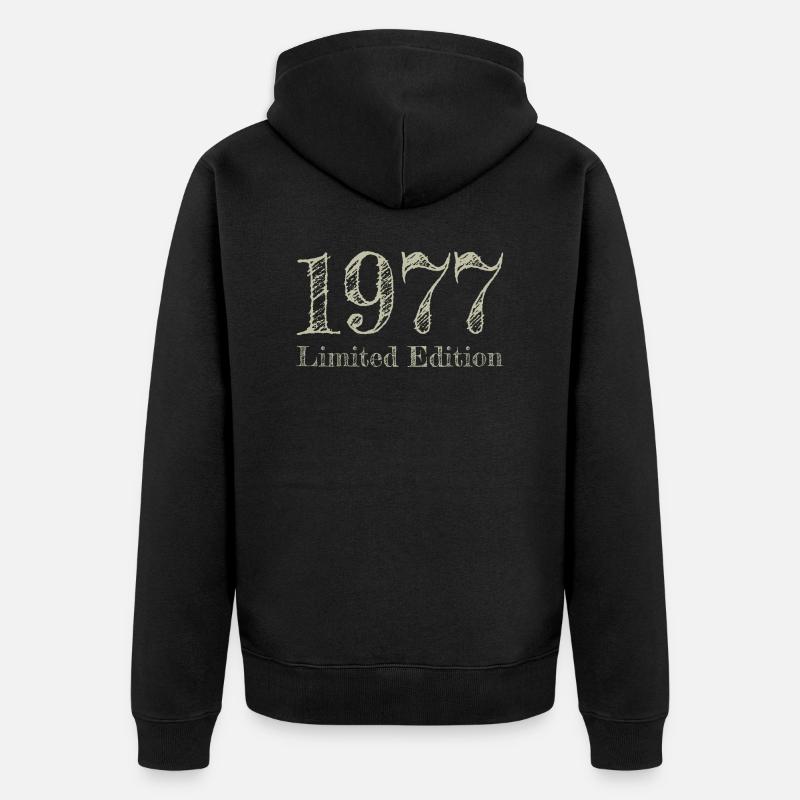 1977 - Unisex Premium Bio Zip Hoodie - Schwarz