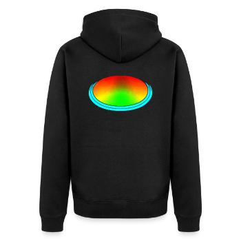 Rainbow dégradé coloré cool rétro tendance Art 1 - Veste à capuche bio Premium Unisexe - noir - Dos - Nico (187cm)
