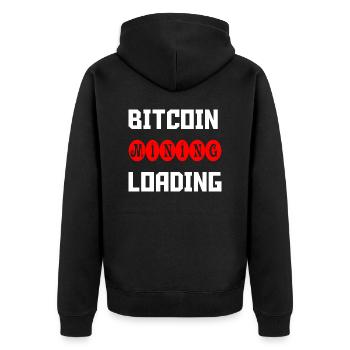 Bitcoin Trading Crypto Aktien - Unisex Premium Bio Zip Hoodie - Schwarz - Hinten - Nico (187cm)