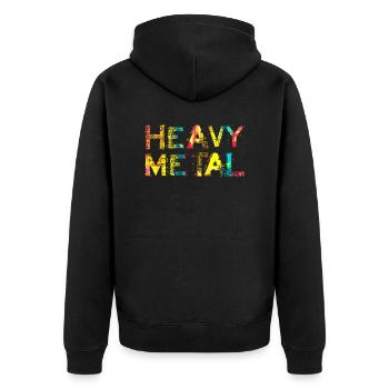 heavy metal music metal band retro guitar bass - Unisex Premium Organic Zip Hoodie - black - Back - Nico (187cm)