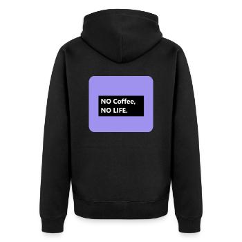 No Coffee no LIFE - Unisex Premium Organic Zip Hoodie - black - Back - Nico (187cm)