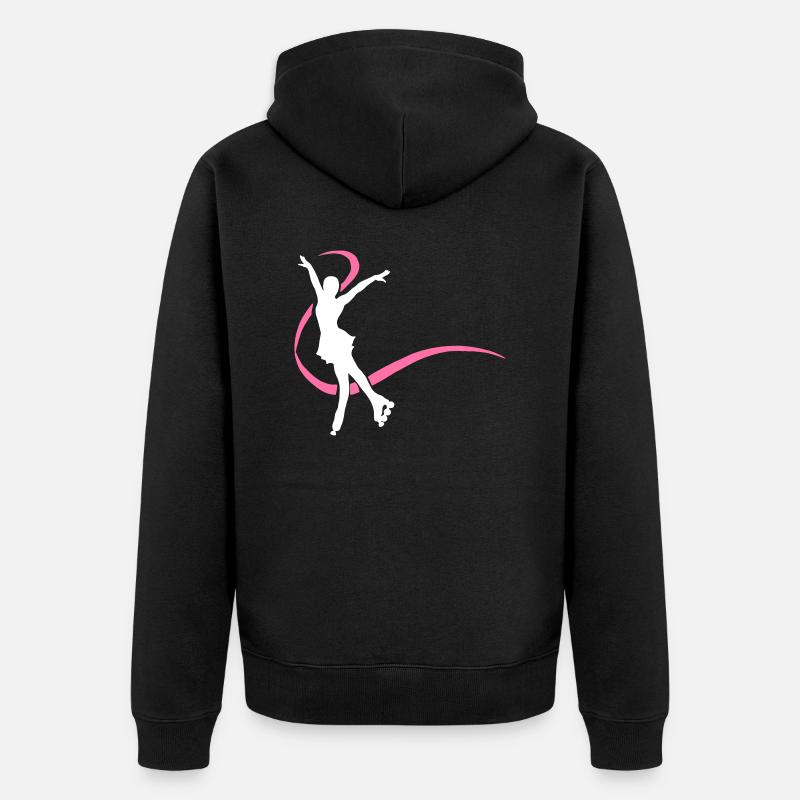 Silhouette patineuse blanche inline - Veste à capuche bio Premium Unisexe - noir