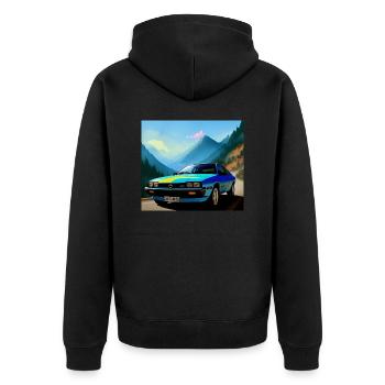 Voiture de sport des années 80 - Veste à capuche bio Premium Unisexe - noir - Dos - Nico (187cm)