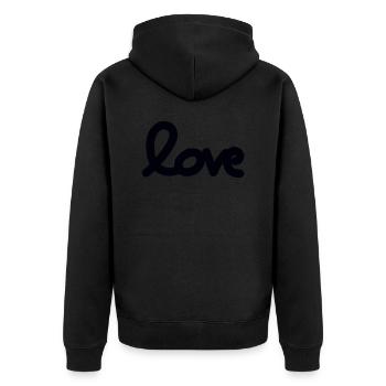 draw love - Veste à capuche bio Premium Unisexe - noir - Dos - Nico (187cm)