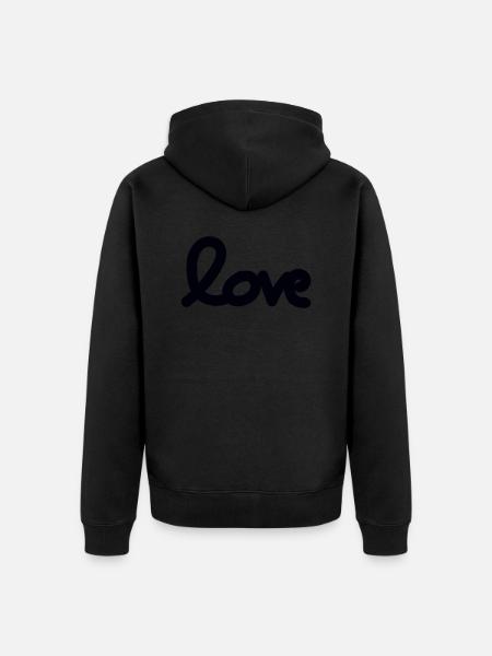 draw love - Veste à capuche bio Premium Unisexe - noir