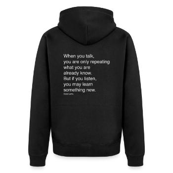 Quand vous parlez - Veste à capuche bio Premium Unisexe - noir - Dos - Nico (187cm)