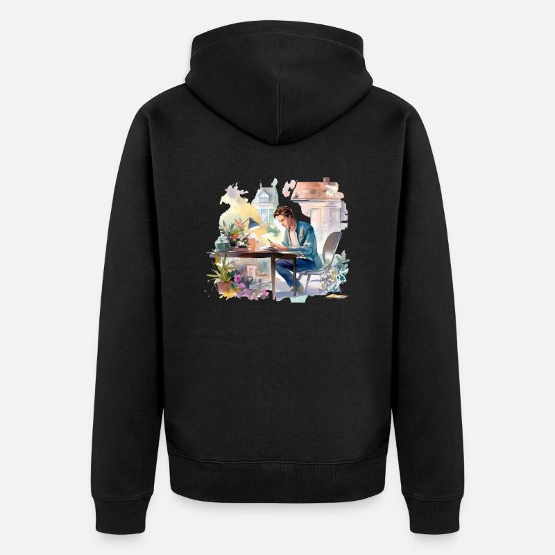 Alone without you - Unisex Premium Organic Zip Hoodie - black