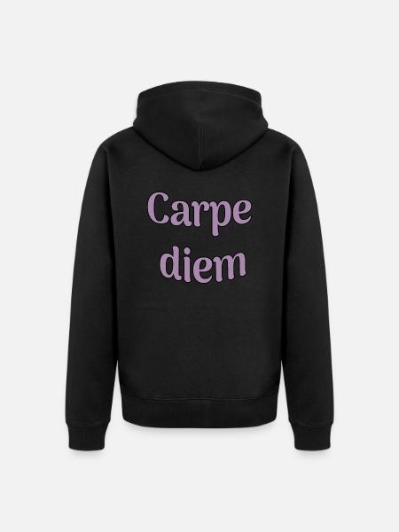 Carpe diem - Unisex Premium Organic Zip Hoodie - black