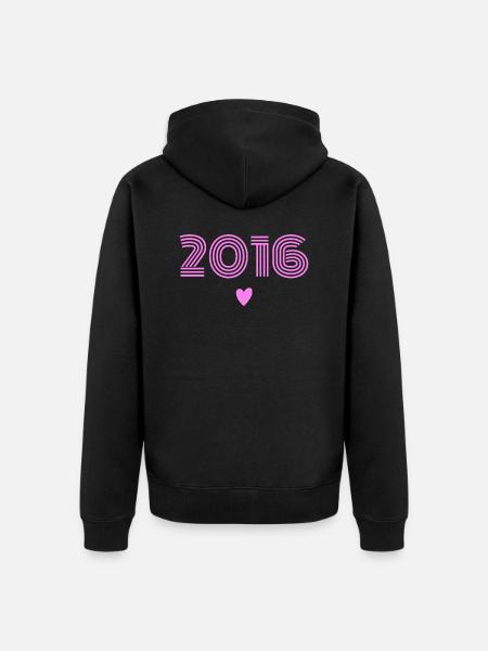 Born in 2016 girl - Unisex Premium Organic Zip Hoodie - black