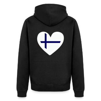 Finlande Coeur - Veste à capuche bio Premium Unisexe - noir - Dos - Nico (187cm)