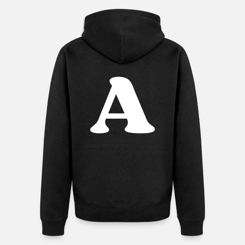 Lettre a - Veste à capuche bio Premium Unisexe - noir