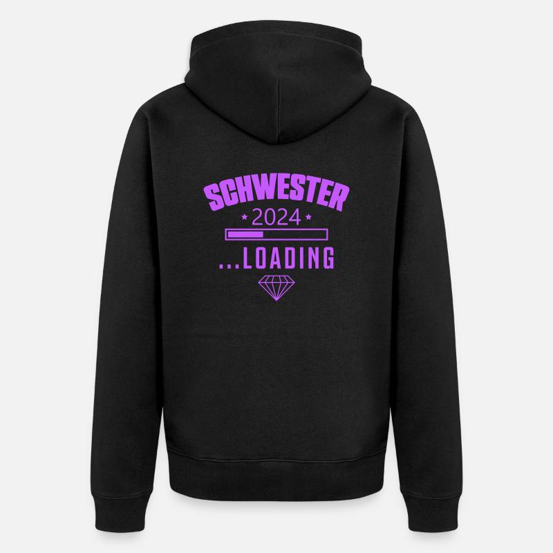 schwester 2024 loading - Unisex Premium Bio Zip Hoodie - Schwarz