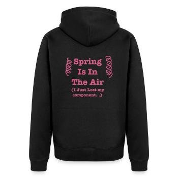 Springisin theAir - Unisex Premium Organic Zip Hoodie - black - Back - Nico (187cm)