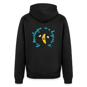 en Martinique on a toujours la banane - Veste à capuche bio Premium Unisexe - noir - Dos - Nico (187cm)