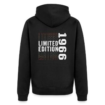 Limitierte Auflage 1966 - Toller 57. Geburtstag - Unisex Premium Bio Zip Hoodie - Schwarz - Hinten - Nico (187cm)
