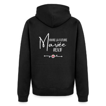 Vivre la future mariée - Veste à capuche bio Premium Unisexe - noir - Dos - Nico (187cm)