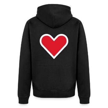 Cœur d’amour sans limites - Veste à capuche bio Premium Unisexe - noir - Dos - Nico (187cm)