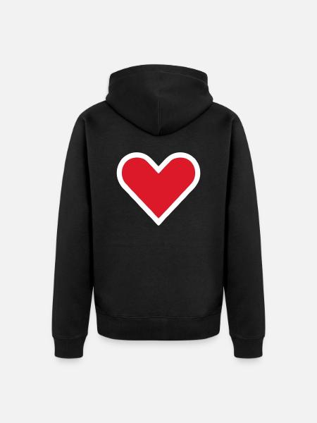 Boundless Love Heart - Unisex Premium Organic Zip Hoodie - black