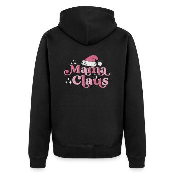 Mama Claus - Unisex Premium Bio Zip Hoodie - Schwarz - Hinten - Nico (187cm)
